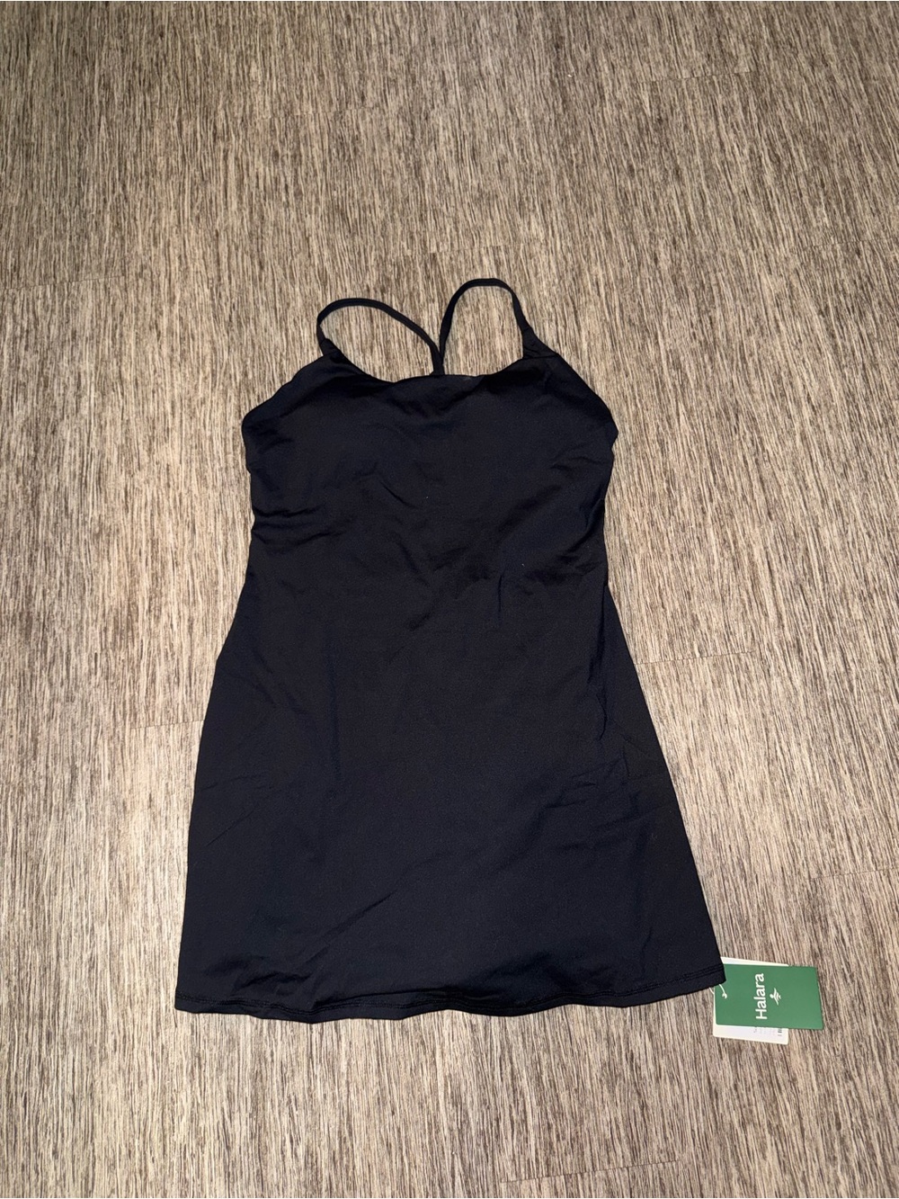 HALARA Black Mini Slip Dress with Thin Straps